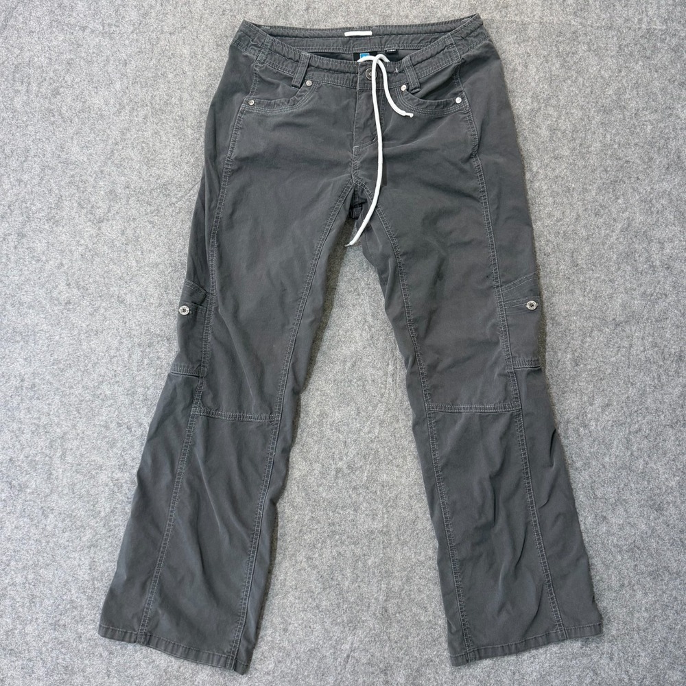 Kuhl Charcoal Gray Relaxed Fit Hiking Chino Cargo Pants Women's Size 8 Short